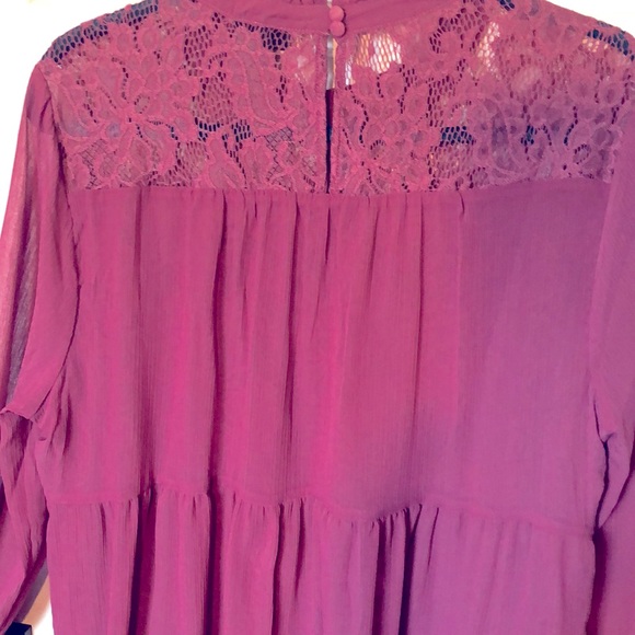 NWT Torrid Lace with Chiffon Overlay Blouse Size 0 (L12) - Picture 9 of 15